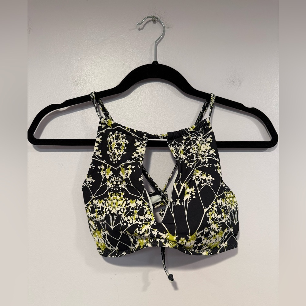 Ekouaer‎ high neck navy and green swim top